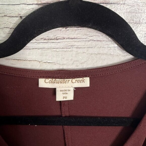 Coldwater Creek Red Ruched Wrap Midi Dress size 8P - Picture 4 of 7